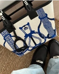 H Steeple Bag In Canvas & Calfskin Leather(𝐇 Steeple Bag In Canvas Calfskin Leather) -Best Household Items product name 1252016