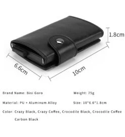 Aluminum Alloy Leather Cards Holder(Aluminum Alloy Leather Wallet) -Best Household Items product name 1400325