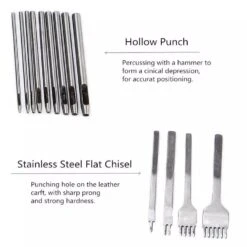 61 Pcs Leather Craft Tools Punch Kit Stitching Working Stitching Groover Sewing Set(62 Pcs Leather Craft Tools Punch Kit Stitching Working Stitching Groover Sewing Set) -Best Household Items product name 1434057