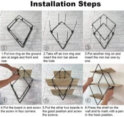 Iron Wooden Wall Mounted Book Storage Rack(Iron Wooden Wall Mounted Book Storage Rack) -Best Household Items product name 1460698