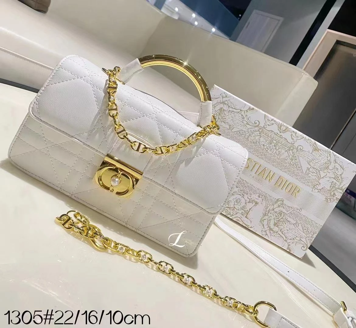 C.D Top Handle Bag In Metal(C D Top Handle Bag In Metal) 8 C.D Top Handle Bag In Metal(C D Top Handle Bag In Metal) - Image 6