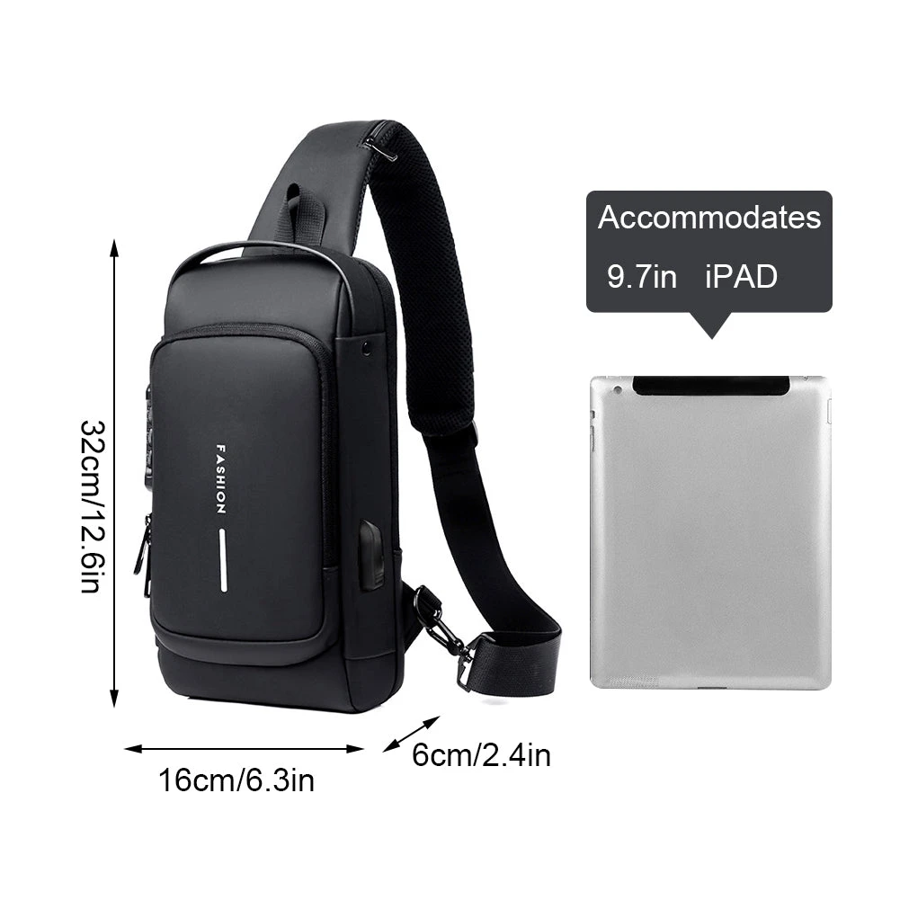 Sling Bag | Portable Chest Crossbody Anti-Theft Bag With Charging Port In UAE(Anti Theft Chest Sling Cross Body Bag) 8 Sling Bag | Portable Chest Crossbody Anti-Theft Bag With Charging Port In UAE(Anti Theft Chest Sling Cross Body Bag) - Image 6
