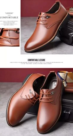 Lace Up Flats Casual Leather Business Dress Formal Shoes(Comfortable Office Shoes) -Best Household Items product name 2260483