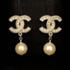 CH - CC Crystal Faux Pearl Drop Earrings(Ch Cc Crystal Faux Pearl Drop Earrings 1) -Best Household Items product name 2278121