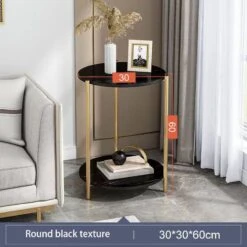 2-Tier Coffee End Tablewith Gold Steel Frame(2 Tier Coffee End Table With Gold Steel Frame) -Best Household Items product name 2391229