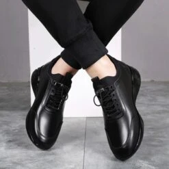 Men's Sneaker In Black Leather(Mens Sneaker In Black Leather) -Best Household Items product name 3094798