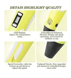 3D Pen Professional With Free 50 Meters Colour PLA Filaments | 1.75mm ABS/PLA Filament/Charger Cable And Free Pack(3d Pen Professional With Free 50 Meters Colour Pla Filaments 1 75mm Abs Pla Filament Charger Cable And Free Pack) -Best Household Items product name 3395855