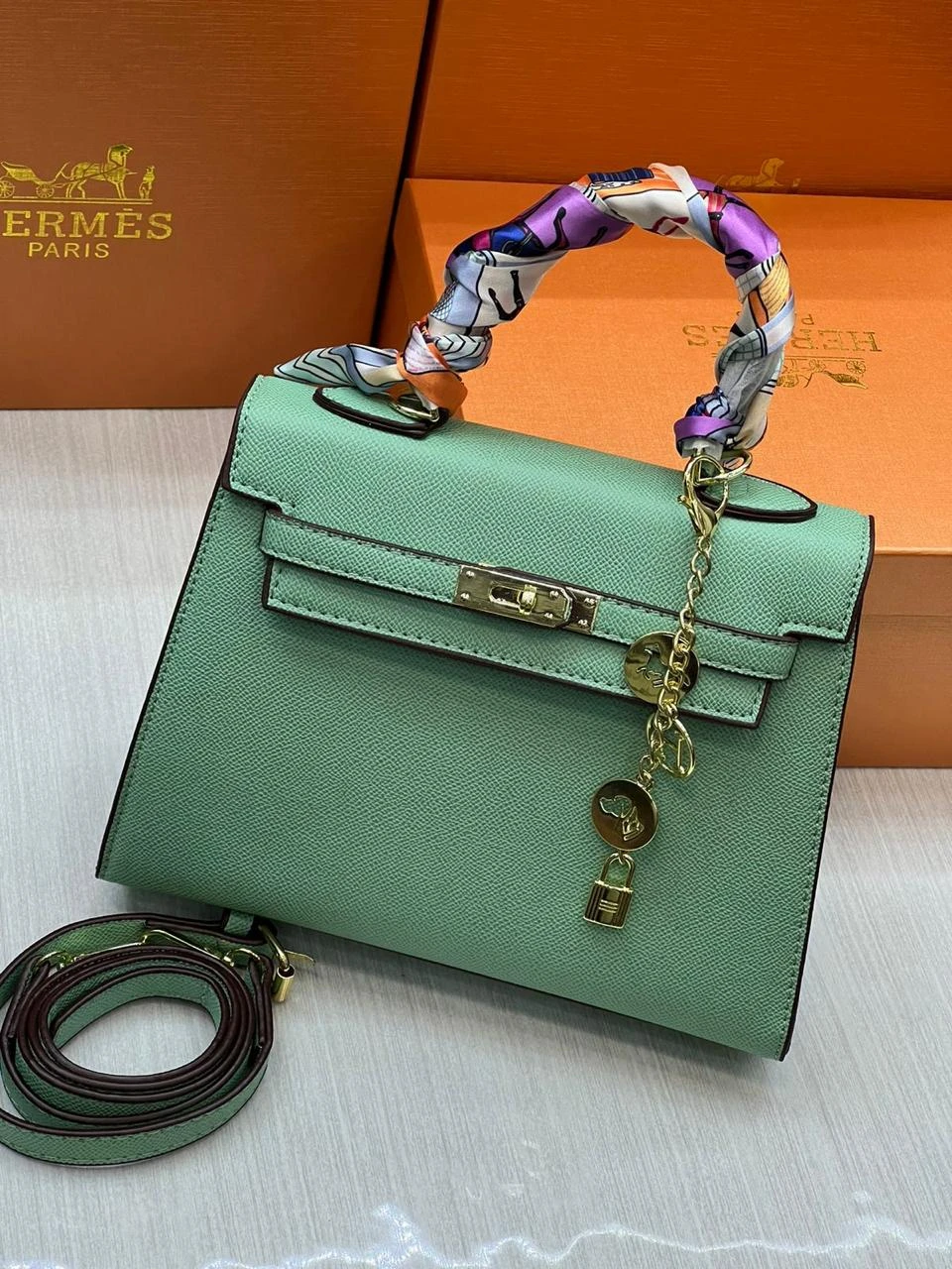 π Sellier Gold Hardware Bag In Epsom Leather 25cm(π Kelly Sellier Gold Hardware Bag In Epsom Leather 25cm) 6 π Sellier Gold Hardware Bag In Epsom Leather 25cm(π Kelly Sellier Gold Hardware Bag In Epsom Leather 25cm) - Image 4