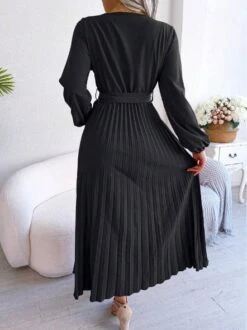 Women's Maxi Dress Long Sleeve Pleated Dress(Classy Dress For) -Best Household Items product name 3947705