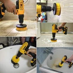 Drill Machine Brsuh Attachment(Power Scrubber Brush Set Yellow) -Best Household Items product name 4162305