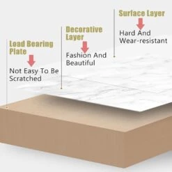 Simple Modern Coffee Table For Living Room - Light Luxury And Creative Square Design In Marble White (SIZE 100*60*42)(Simple Modern Coffee Table For Living Room Light Luxury And Creative Square Design In Marble White Size 100 60 42) -Best Household Items product name 4258091