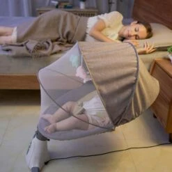 Baby Cradle | Baby Crib Cradle | Adjustable Portable Baby Electric SwingRocking Chair(Baby Electric Swing Cradle) -Best Household Items product name 4277038