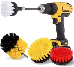 Drill Machine Brsuh Attachment(Power Scrubber Brush Set Yellow) -Best Household Items product name 4435661