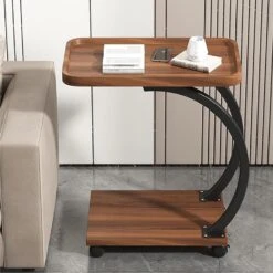 Versatile And Movable Coffee Table - Small Tea Table With Wheels, Perfect For Sofa, Bedroom, And Bedside - C-Type Side Table For Stylish Convenience(Versatile And Movable Coffee Table Small Tea Table With Wheels Perfect For Sofa Bedroom And Bedside C Type Side Table For Stylish Convenience)