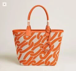 H Steeple Bag In Canvas & Calfskin Leather(𝐇 Steeple Bag In Canvas Calfskin Leather) -Best Household Items product name 4676875