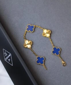 5 Motif Bracelet Agate Blue With Gold By VCA(5 Motif Bracelet Agate Blue With Gold By Vca) -Best Household Items product name 5013328