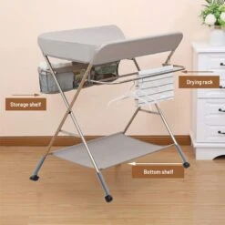 Portable Baby Changing Table With Wheels - Foldable Changing Table Dresser Changing Station For Infant - Waterproof Diaper Changing Table Pad Topper(Baby Care Desk) -Best Household Items product name 5169189