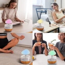 Cloud Rain Humidifier, Desk Fountain, Bedside Sleeping Relaxing Mood, Water Drop Sound(Cloud Rain Humidifier Desk Fountain Bedside Sleeping Relaxing Mood Water Drop Sound) -Best Household Items product name 5177445