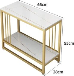 Modern Marble Slim Side Table With Storage Shelf – Stylish End Tables For Living Room And Space-Saving Sofa Tables (Size:65 * 28 * 55cm,)(Modern Marble Slim Side Table With Storage Shelf Stylish End Tables For Living Room And Space Saving Sofa Tables Size 65 28 55cm) -Best Household Items product name 5573233