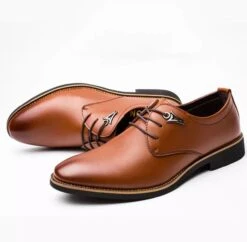 Lace Up Flats Casual Leather Business Dress Formal Shoes(Comfortable Office Shoes)