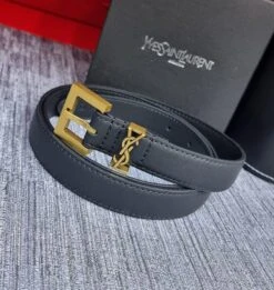Logo Leather Belt By YSL(Logo Leather Belt By Ysl)