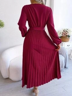 Women's Maxi Dress Long Sleeve Pleated Dress(Classy Dress For) -Best Household Items product name 6072823