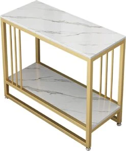 Modern Marble Slim Side Table With Storage Shelf – Stylish End Tables For Living Room And Space-Saving Sofa Tables (Size:65 * 28 * 55cm,)(Modern Marble Slim Side Table With Storage Shelf Stylish End Tables For Living Room And Space Saving Sofa Tables Size 65 28 55cm) -Best Household Items product name 6292897
