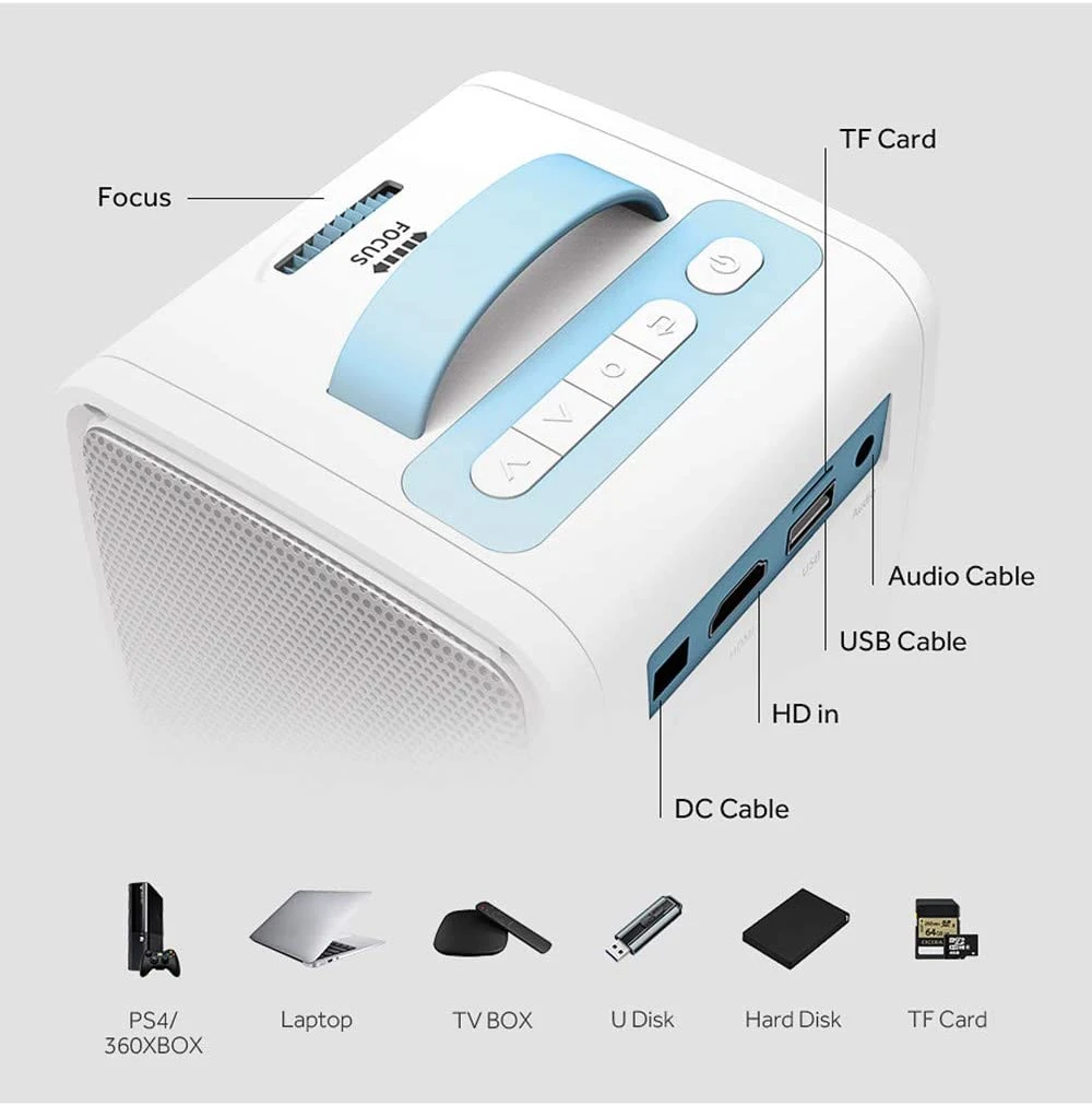 Portable HD Projector Home Cinema And Outdoor Entertainment(Portable Hd Projector Home Cinema And Outdoor Entertainment) 4 Portable HD Projector Home Cinema And Outdoor Entertainment(Portable Hd Projector Home Cinema And Outdoor Entertainment) - Image 2