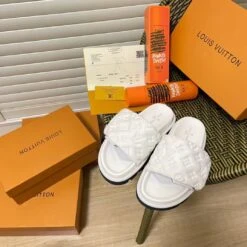 LV Pool Pillow Comfort LOVU Slides(𝐋𝐕 Pool Pillow Comfort Lovu Slides) -Best Household Items product name 6568722