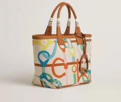 H Steeple Bag In Canvas & Calfskin Leather(𝐇 Steeple Bag In Canvas Calfskin Leather) -Best Household Items product name 6938736