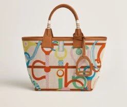 H Steeple Bag In Canvas & Calfskin Leather(𝐇 Steeple Bag In Canvas Calfskin Leather) -Best Household Items product name 6976744