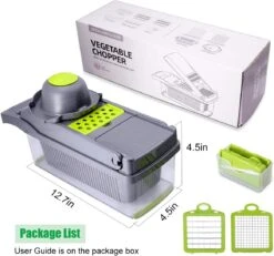Vegetable Chopper Pro - Multifunctional Blades & Large Container For Salad, Garlic, Fruit, And Potato Delights(Multifunctional Vegetable Chopper) -Best Household Items product name 7004976