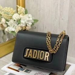 𝐃 Black Leather J’adior Flap Chain Bag(𝐃 Black Leather J Adior Flap Shoulder Bag) -Best Household Items product name 7024499