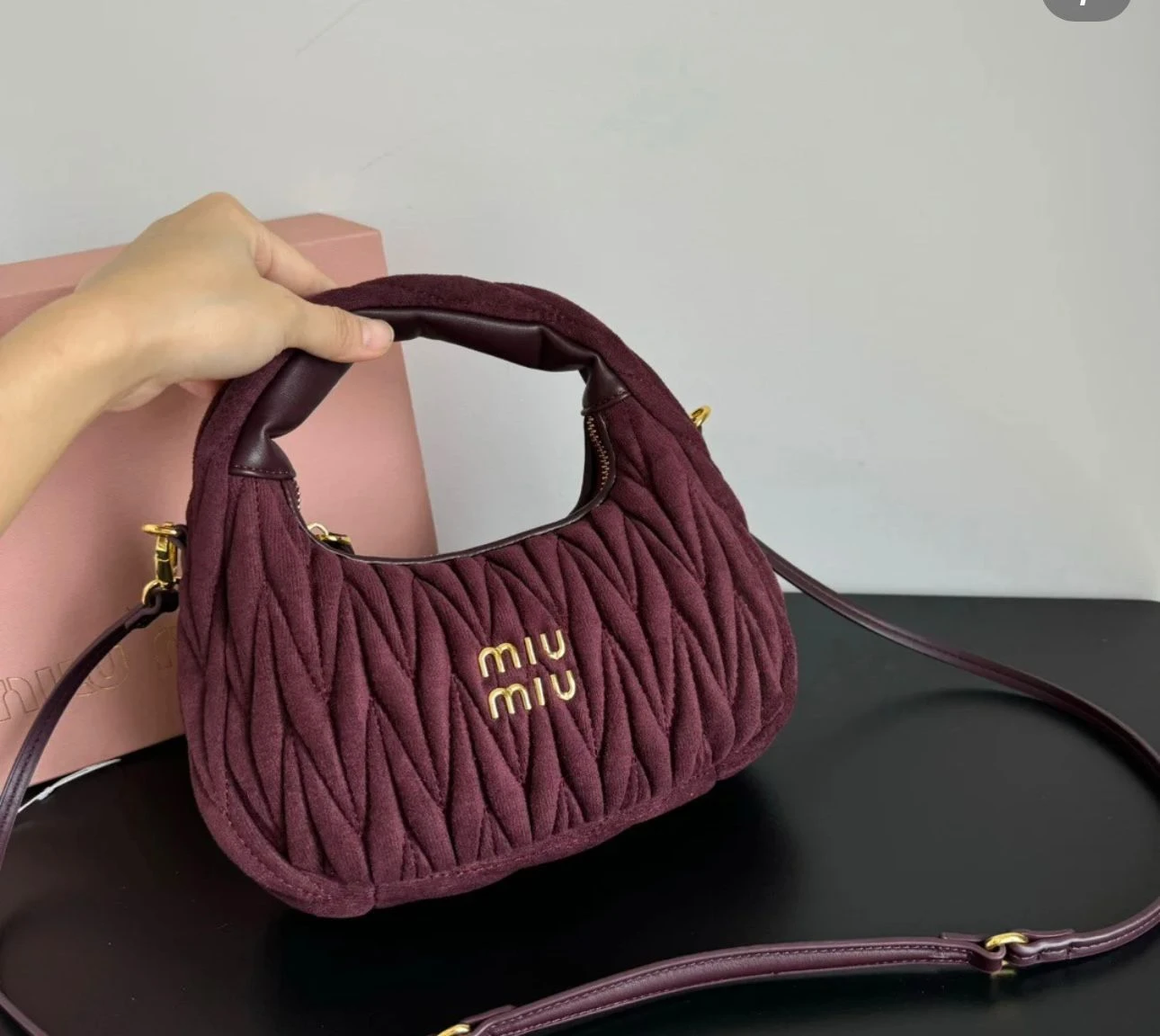 Mini Wander Bag In Matelassé Suede By Miu Miu(Mini Wander Bag In Matelasse Suede By Miu Miu) 4 Mini Wander Bag In Matelassé Suede By Miu Miu(Mini Wander Bag In Matelasse Suede By Miu Miu) - Image 2