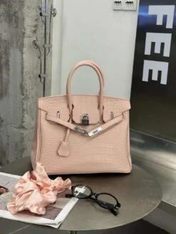 𝐇 Shiny Crocodile Leather Palladium Hardware Bag 25cm(𝐇 Birkin Shiny Crocodile Leather Palladium Hardware Bag) -Best Household Items product name 7297507