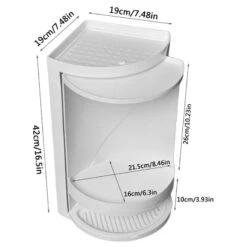 360 Rotating Corner Shelves, Storage Cabinet, White Multi Layer Storage Rack Organizer For Bathroom Countertop Bathtub Toilet Table(360 Corner Shelf Organizer) -Best Household Items product name 7657412