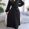 Women's Maxi Dress Long Sleeve Pleated Dress(Classy Dress For) -Best Household Items product name 7749717