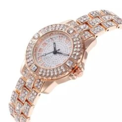 Brand Rhinestone Women's Bracelet Watches (ROSE GOLD )(Luxury Brand Rhinestone Womens Bracelet Watches Rose Gold)