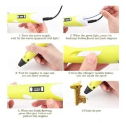 3D Pen Professional With Free 50 Meters Colour PLA Filaments | 1.75mm ABS/PLA Filament/Charger Cable And Free Pack(3d Pen Professional With Free 50 Meters Colour Pla Filaments 1 75mm Abs Pla Filament Charger Cable And Free Pack) -Best Household Items product name 8126763