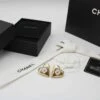 CH - CC Heart-Shaped Earrings(Ch Heart Shaped Gold Plated Earrings)