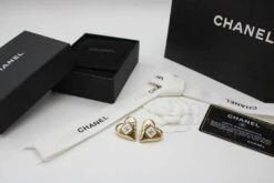 CH - CC Heart-Shaped Earrings(Ch Heart Shaped Gold Plated Earrings)