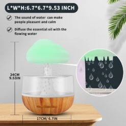 Cloud Rain Humidifier, Desk Fountain, Bedside Sleeping Relaxing Mood, Water Drop Sound(Cloud Rain Humidifier Desk Fountain Bedside Sleeping Relaxing Mood Water Drop Sound) -Best Household Items product name 8213337