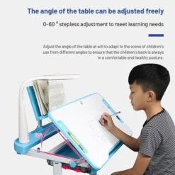 Kids Learning Table And Chair Set Height Adjustable Study Desk With Tilt Desktop With Metal Hook And Storage Drawer(Kids Learning Table) -Best Household Items product name 8234555
