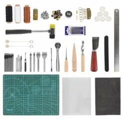 61 Pcs Leather Craft Tools Punch Kit Stitching Working Stitching Groover Sewing Set(62 Pcs Leather Craft Tools Punch Kit Stitching Working Stitching Groover Sewing Set) -Best Household Items product name 8236701