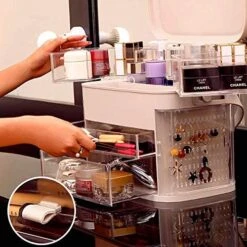 LED Mirror & Cosmetic Storage Box(Led Mirror Cosmetic Storage Box) -Best Household Items product name 8474176