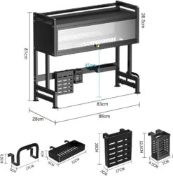 Dish Drainer Rack Over Sink,Over The Sink Dish Drying Rack Adjustable，for Quick And Efficient Drying (81*83*28)(Over The Sink Dish Drying Stand With Door) -Best Household Items product name 8609612