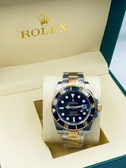 Automatic Submarine Two Tone Silver & Gold Watch 41mm(Automatic Submarine Two Tone Steel Gold Black Dial Watch 41mm)