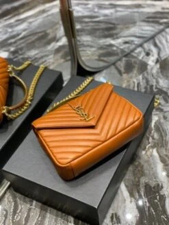 𝐒𝐍𝐓 𝐋𝐀𝐑𝐍𝐓 Saint Paris Black Matelasse Leather Large College Cassandre Flap Bag(𝐒𝐍𝐓 𝐋𝐀𝐑𝐍𝐓 Black Matelasse Leather Large College Top Handle Bag)