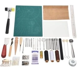 61 Pcs Leather Craft Tools Punch Kit Stitching Working Stitching Groover Sewing Set(62 Pcs Leather Craft Tools Punch Kit Stitching Working Stitching Groover Sewing Set) -Best Household Items product name 9148908