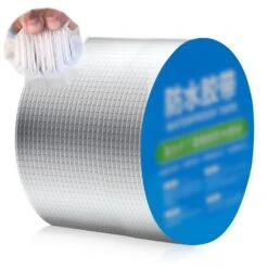 Aluminum Foil Butyl Tape Professional Super Waterproof Tape(Aluminum Foil Butyl Tape Professional Super Waterproof Tape Kitchen And Bathroom House Roof Tape High Temperature Aluminium Tape Outer Wall Roof Leakage Surface Crack Repair Waterproof Tape 50 Mm X 5 M)